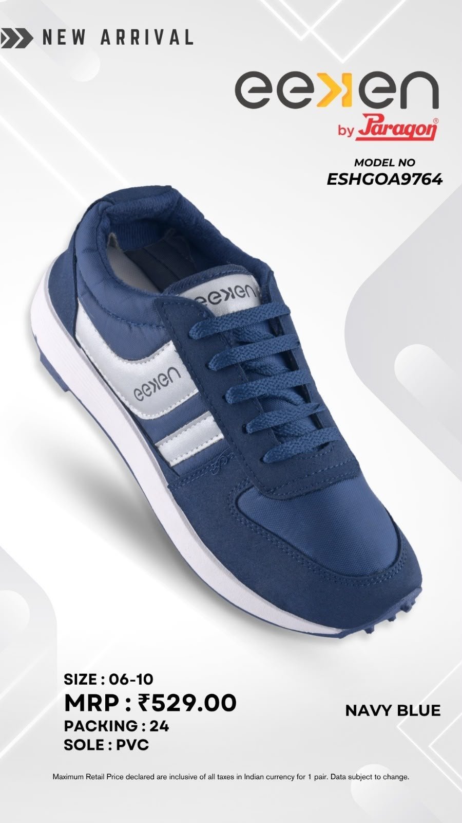 eeken by Paragon Men's Navy Blue Casual Sneakers - Image 4
