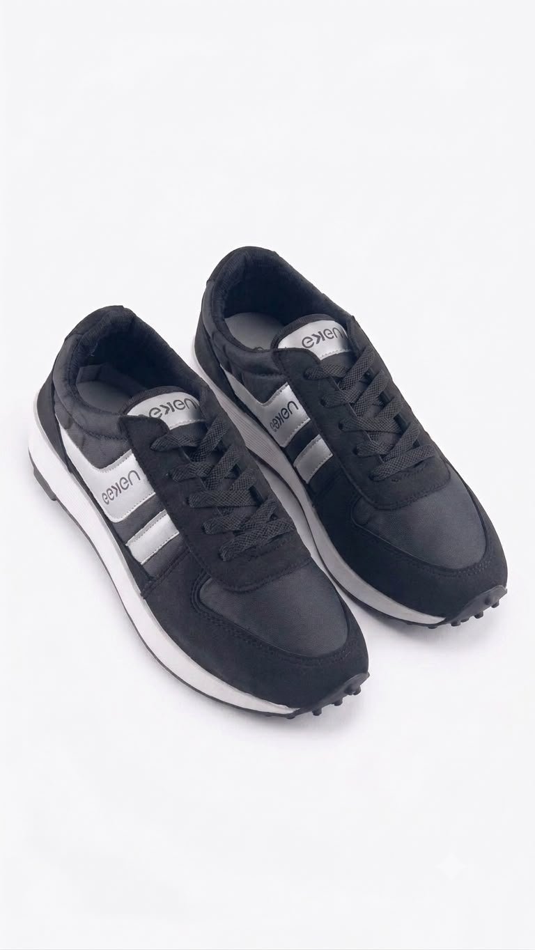 eeken by Paragon Men's Black Casual Sneakers - Image 3